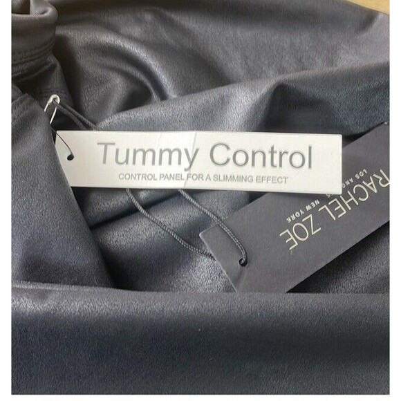 Rachel Zoe Solid Black Tummy Control Seamed Ponte Leggings XL Sexy Sleek Biker - Picture 4 of 12